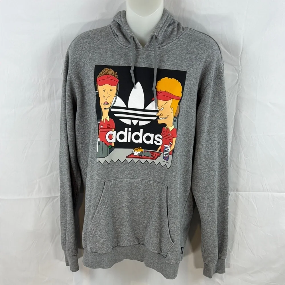 Adidas Beavis & Butthead Gray‎ Unisex Limited Edition Hoodie MTV 2018 Size S